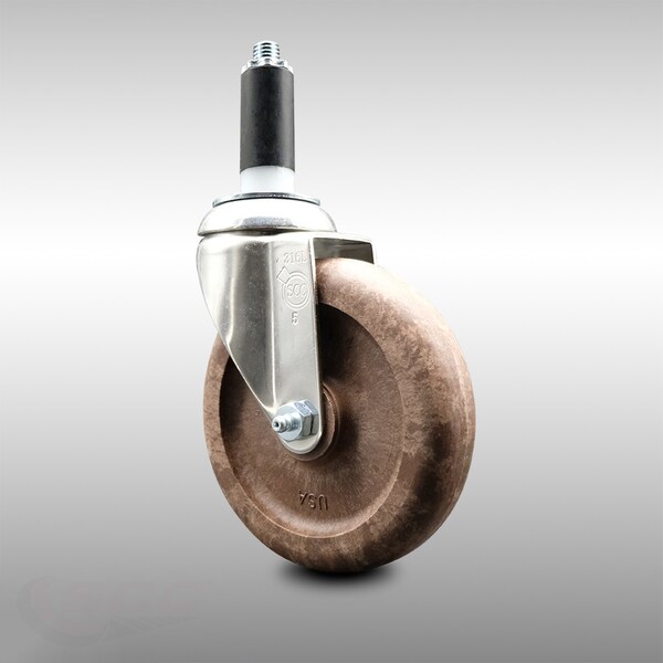 5 Inch 316SS High Temp Glass Filled Nylon 1 Inch Expanding Stem Caster SCC